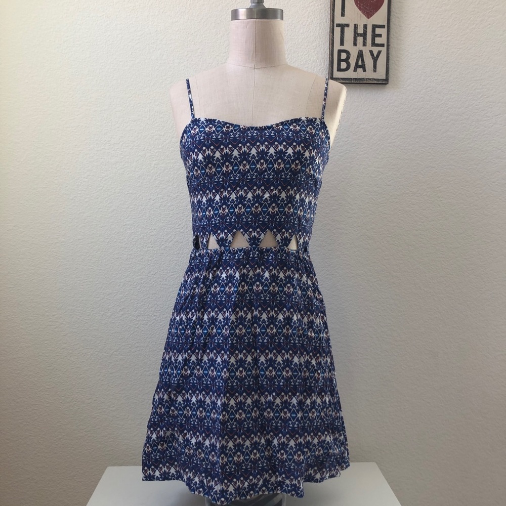 Divided Blue Cutout Dress